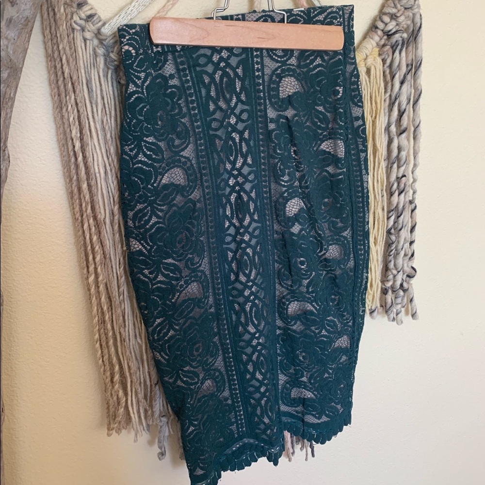 Love Fire-Green Lace Skirt Two-Piece-Size: S/P - Picture 8 of 8